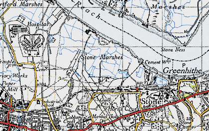 Old map of Crossways in 1946