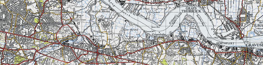 Old map of Crossways in 1946