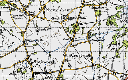 Old map of Crostwick in 1945