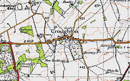 Old map of Croughton in 1946