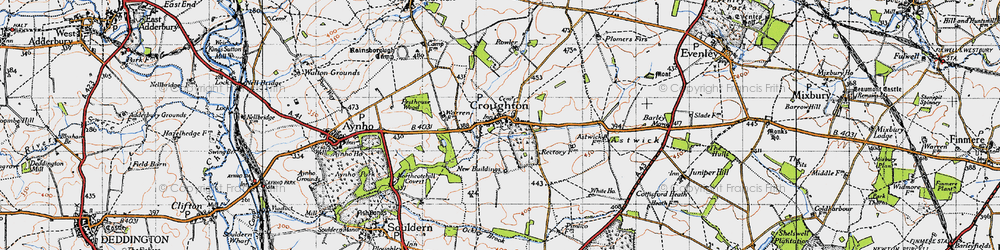Old map of Croughton in 1946