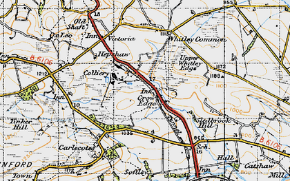 Old map of Crow Edge in 1947