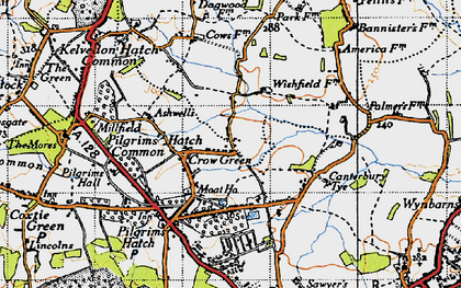 Old map of Crow Green in 1946