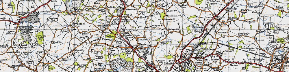 Old map of Crow Green in 1946