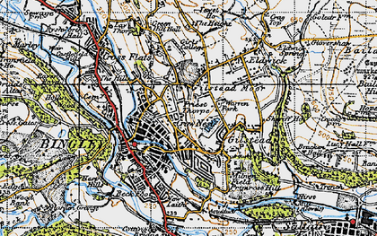 Old map of Crow Nest in 1947