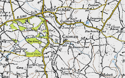 Old map of Buscaverran in 1946