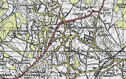 Old map of Crowborough in 1940