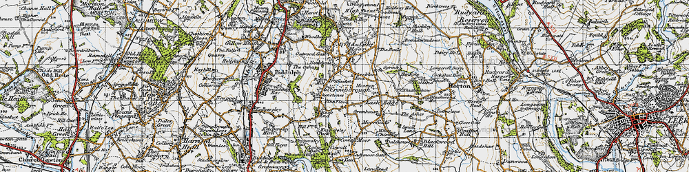 Old map of Crowborough in 1947