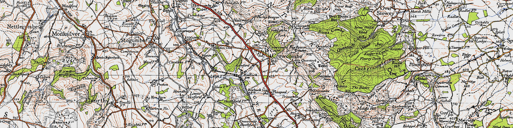 Old map of Crowcombe in 1946