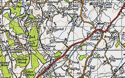 Old map of Crowcroft in 1947