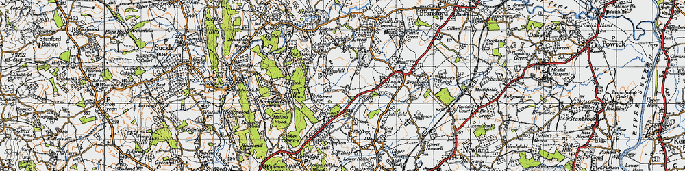 Old map of Crowcroft in 1947