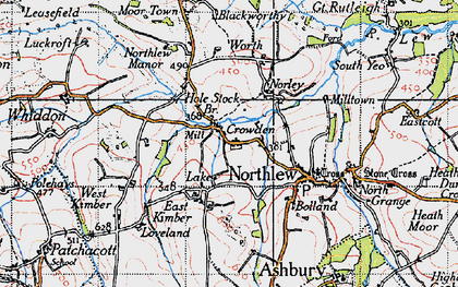 Old map of Blackworthy in 1946