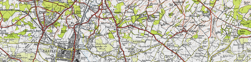 Old map of Crowdhill in 1945