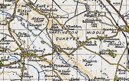 Old map of Wheeldon Trees in 1947