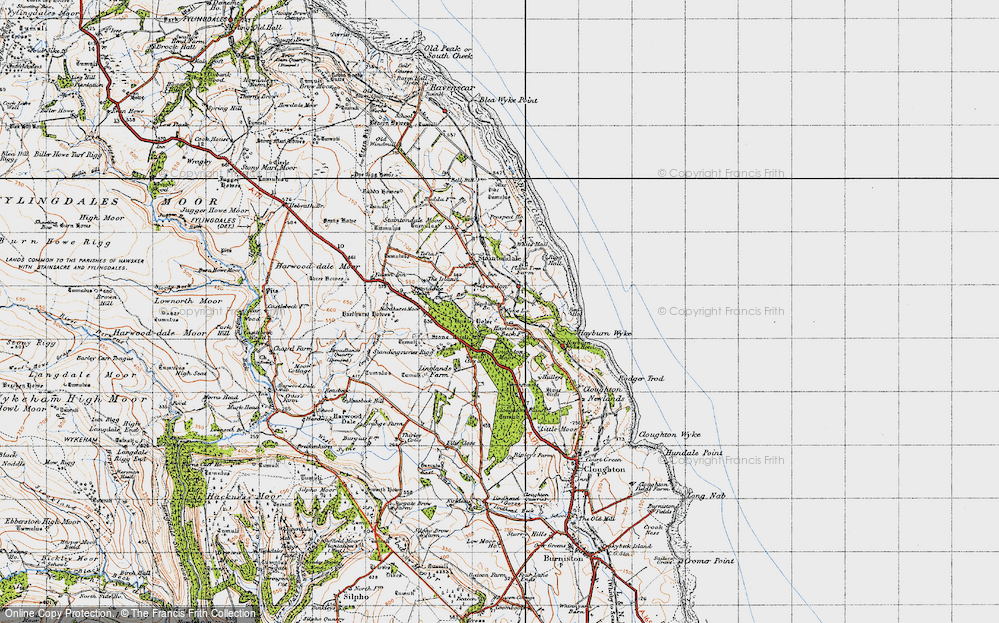 Old Map of Historic Map covering Wyke Lodge in 1947