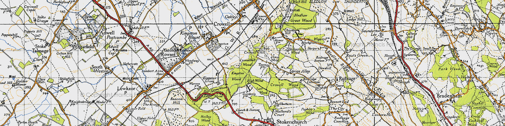 Old map of Crowell Hill in 1947