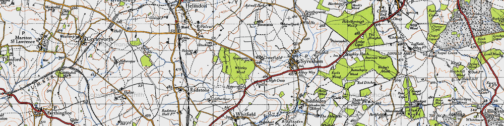 Old map of Whistley Wood in 1946