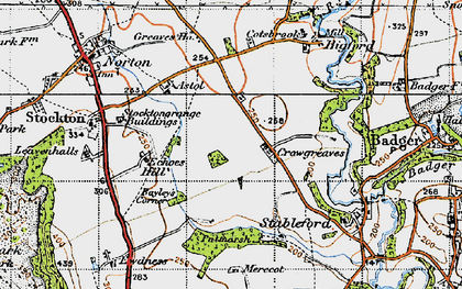 Old map of Crowgreaves in 1946