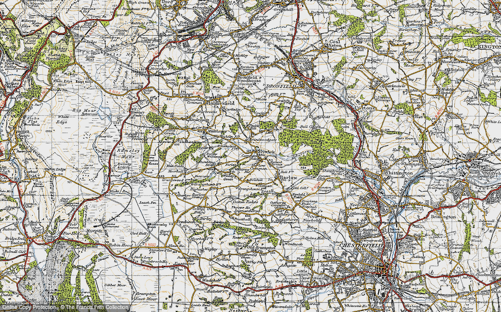 Old Map of Crowhole, 1947 in 1947