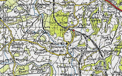 Old map of Crowhurst in 1940