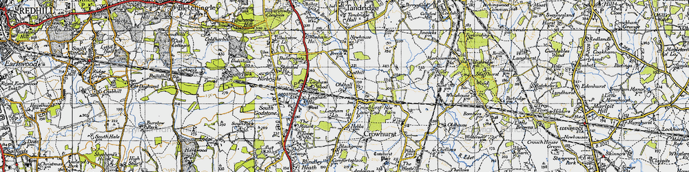 Old map of Crowhurst Lane End in 1946