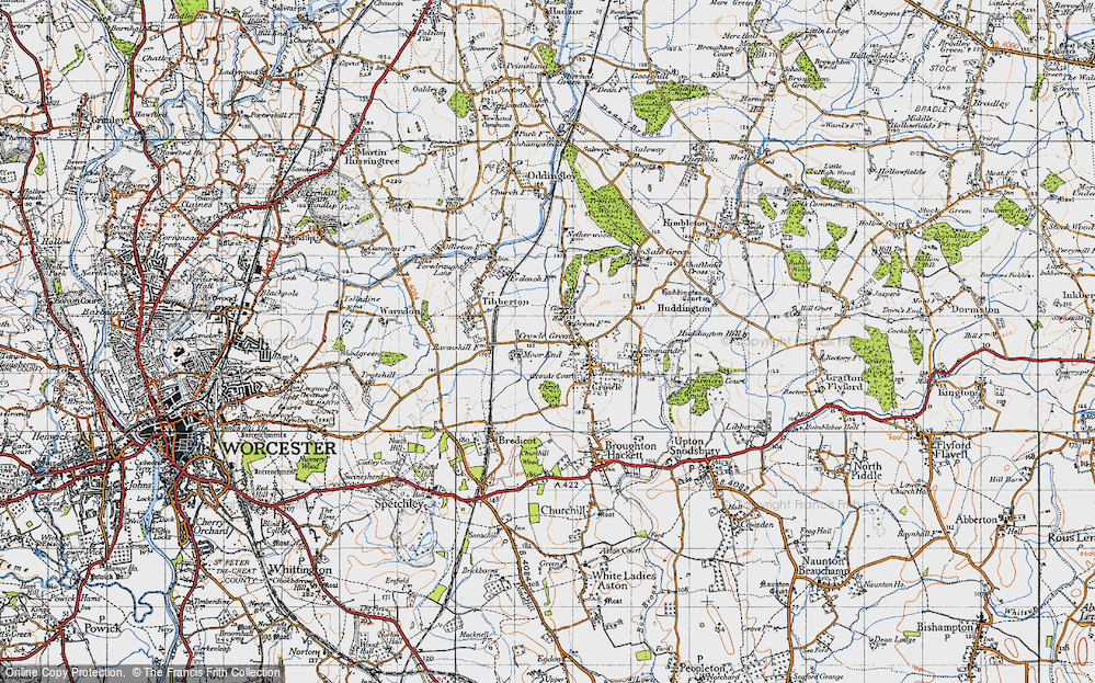 Old Map of Crowle Green, 1947 in 1947
