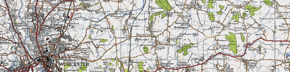Old map of Crowle Green in 1947