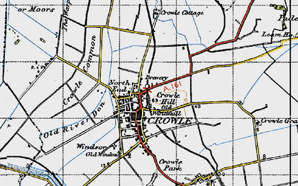 Old map of Crowle Hill in 1947