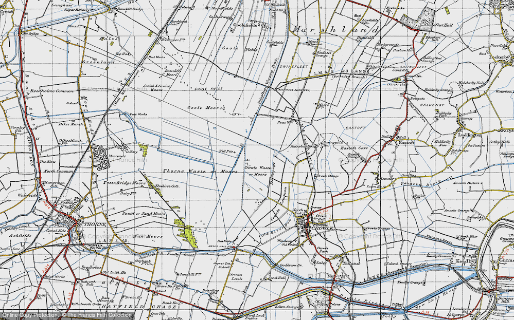 Old Map of Crowle Moors, 1947 in 1947