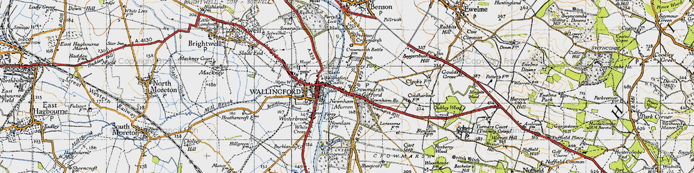 Old map of Crowmarsh Gifford in 1947