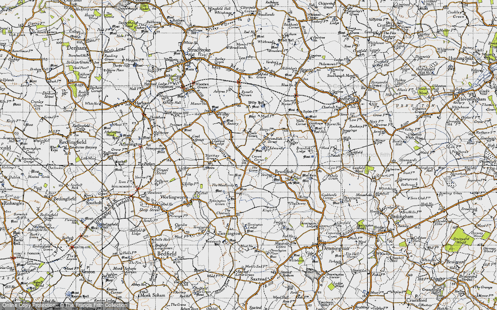 Old Map of Crown Corner, 1946 in 1946