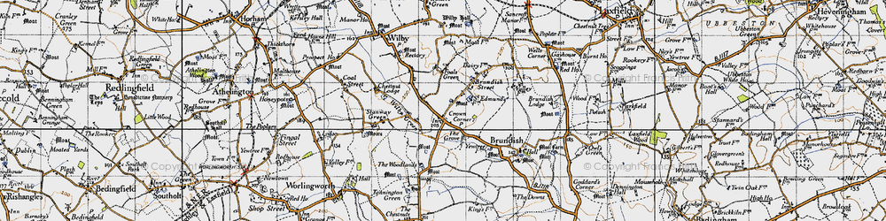 Old map of Crown Corner in 1946