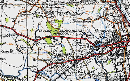 Old map of Crown East in 1947
