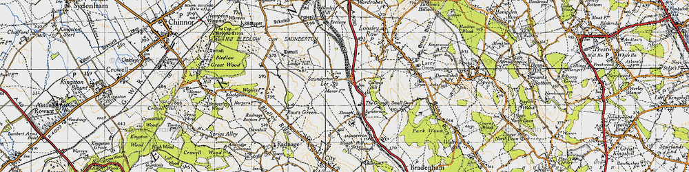 Old map of Crownfield in 1947