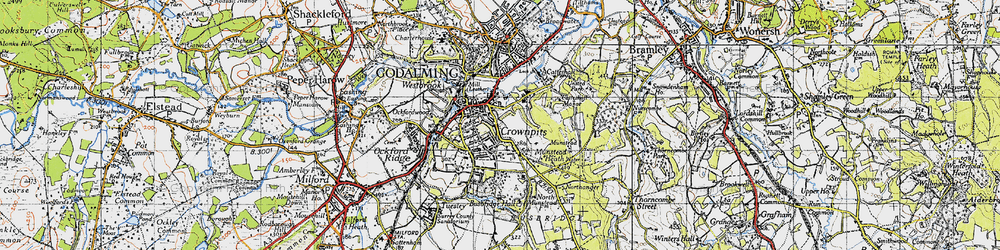 Old map of Crownpits in 1940