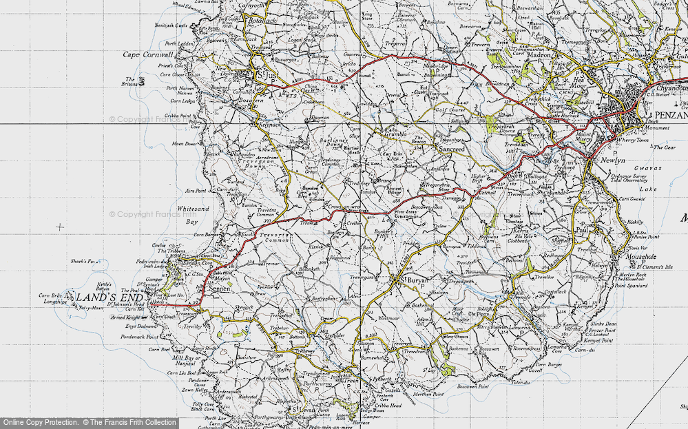 Old Map of Historic Map covering Boscarn in 1946