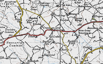 Old map of Boscarn in 1946
