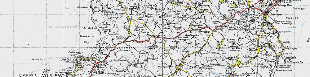 Old map of Boscarn in 1946