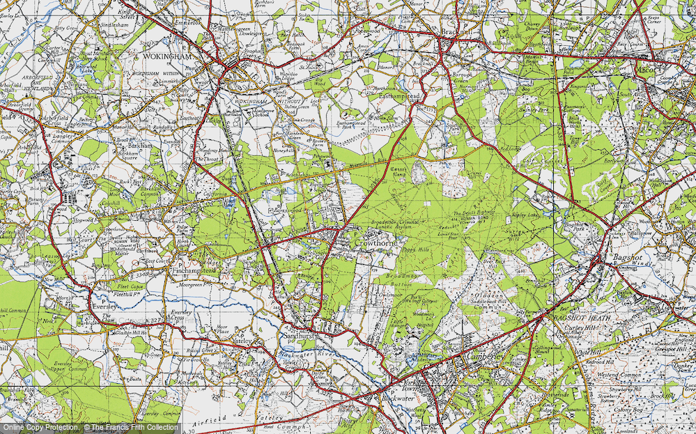 Old Map of Crowthorne, 1940 in 1940