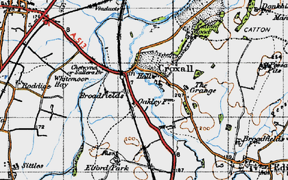 Old map of Croxall in 1946