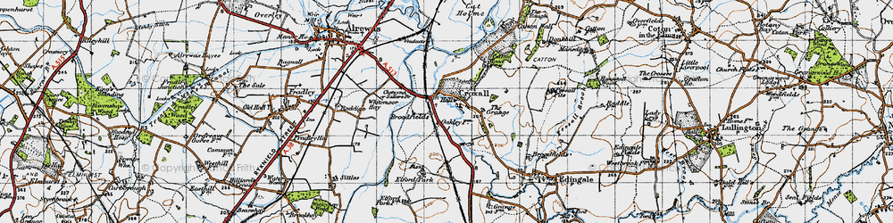 Old map of Croxall in 1946
