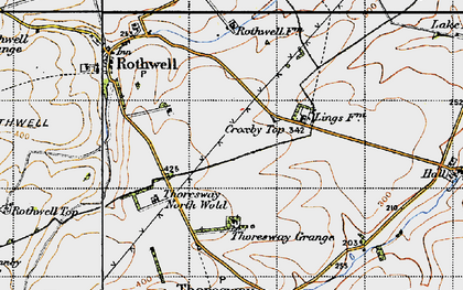 Old map of Croxby Top in 1946