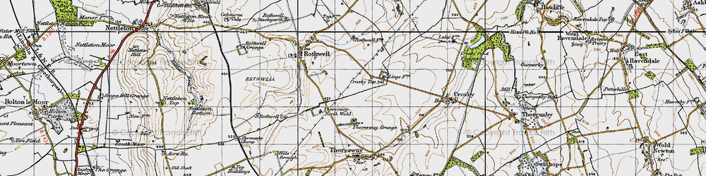 Old map of Croxby Top in 1946
