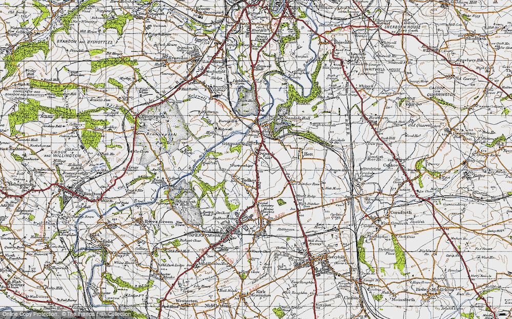 Old Map of Croxdale, 1947 in 1947
