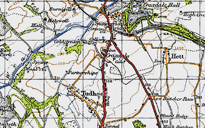 Old map of Croxdale in 1947