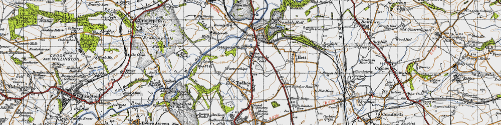 Old map of Croxdale in 1947