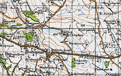 Old map of Croxden in 1946