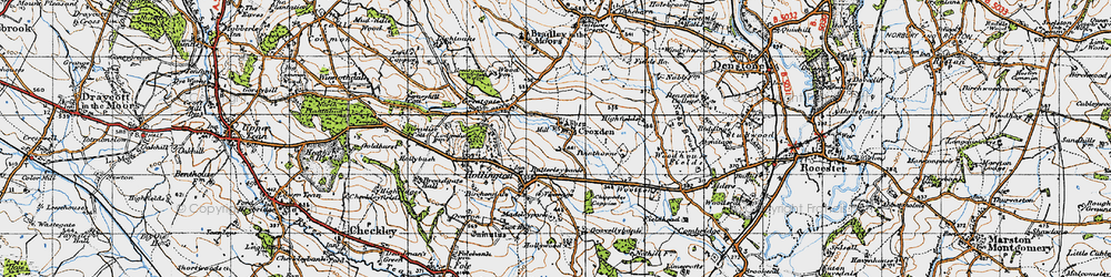 Old map of Croxden in 1946