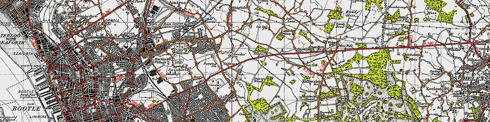 Old map of Croxteth in 1947