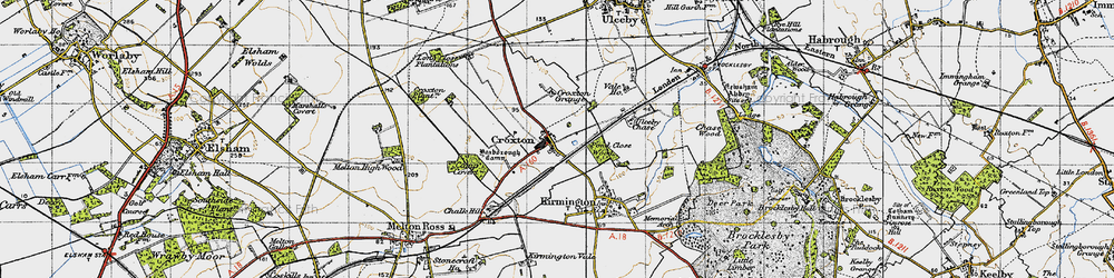 Old map of Croxton in 1946